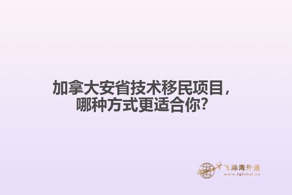 加拿大安省技術(shù)移民項目，哪種方式更適合你？