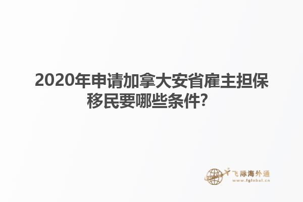 2020年申請加拿大安省雇主擔保移民要哪些條件？