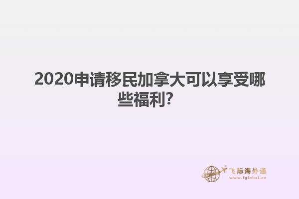 2020申請移民加拿大可以享受哪些福利？