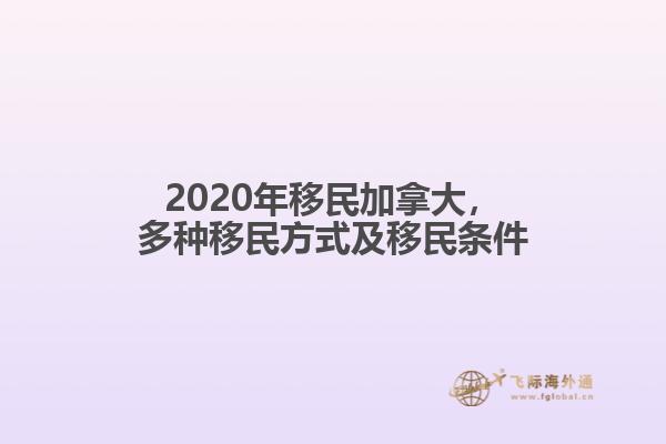 2020年移民加拿大，多種移民方式及移民條件