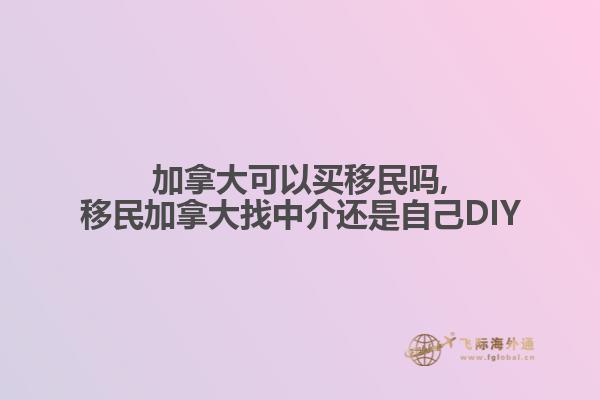 加拿大可以買移民嗎,移民加拿大找中介還是自己DIY