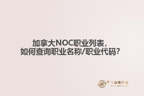 加拿大NOC職業(yè)列表，如何查詢職業(yè)名稱/職業(yè)代碼？