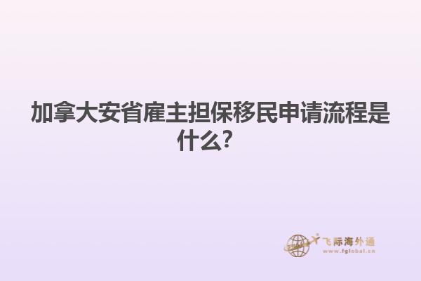 加拿大安省雇主擔保移民申請流程是什么？