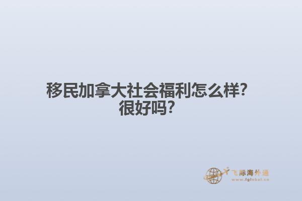 移民加拿大社會福利怎么樣？很好嗎？