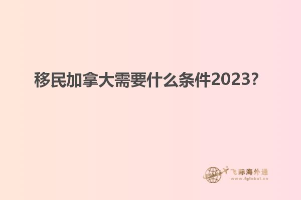 移民加拿大需要什么條件2023？