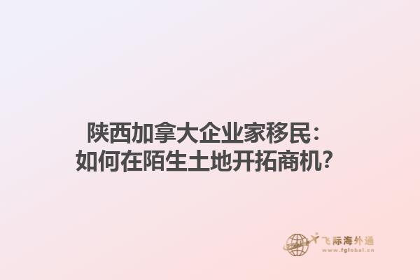 陜西加拿大企業(yè)家移民：如何在陌生土地開拓商機？